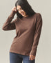 Women's Premium Slub Long Sleeve Crew Tee - Chestnut